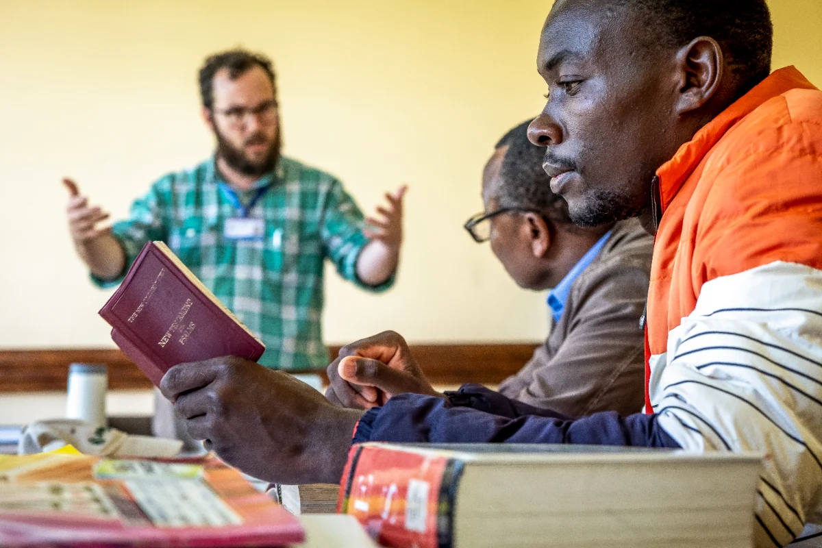 Local leaders studying Scripture together