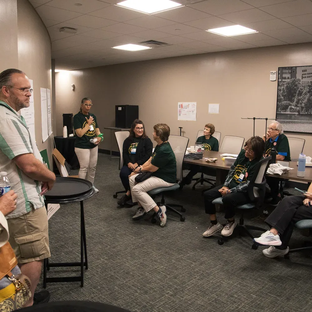 Attendees seated for a breakout presentation