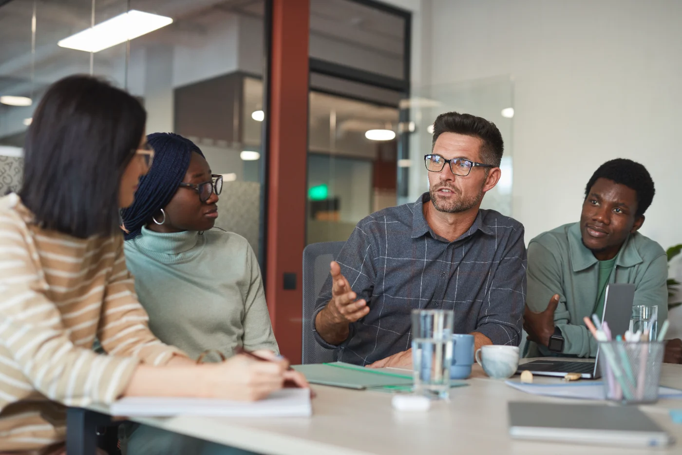 Agency leadership team in conversation